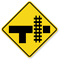 Highway-Light Rail Transit Grade Crossing (Right Symbol) Sign