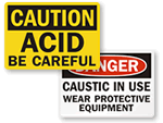Acid & Caustic Warning Signs