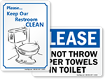 Keep Restroom Clean - Funny Bathroom Sign, SKU: S-5609