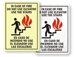 Bilingual In Case of Fire Signs