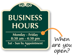 Business Hours Signs