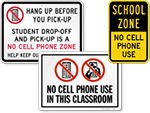 No Cell Phone Signs for Schools