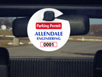 Circular Parking Permit Hang Tags for Rearview Mirror