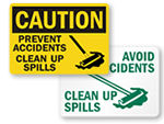 Spill Clean Up Signs