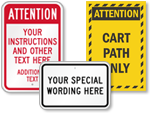 Custom Text Only Sign Templates