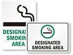 Designated Smoking Area Signs