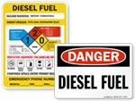 Diesel Fuel No Smoking Signs