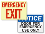 Emergency Door Signs