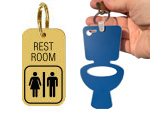 Engraved Bathroom Key Chains