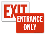 entrance exit signs