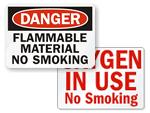 Flammable No Smoking Signs