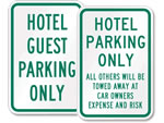 Hotel Parking Signs