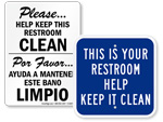 Keep Bathroom Clean Signs