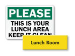 Lunch Room Signs