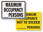 Maximum Occupancy Signs