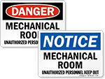 Mechanical Room Signs