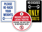 Fitness Room Signs, Gym Signs & Health Club Signage