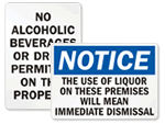 No Alcoholic Beverages Allowed Signs