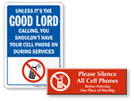 No Cell Phone Signs for Church