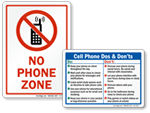 No Cell Phone Signs