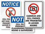 No Cell Phones in Locker Room Signs