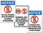 No Cell Phones in Locker Room Signs