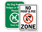 No Dog Pee Signs