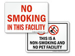 No Smoking Facility Signs