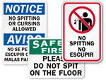 No Spitting Signs