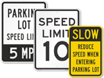 Parking Lot Speed Limit Signs