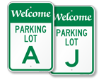 Parking Lot Area Signs