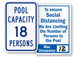 Pool Capacity Signs