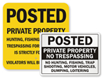 Posted No Trespassing Signs