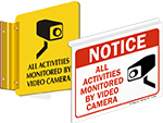 Projecting Surveillance Signs | Double-Sided Signs | Ceiling Tile Surveillance Signs