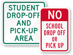 School Drop Off & Pickup Signs