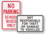 School Parking Signs