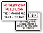 School No Trespassing Signs