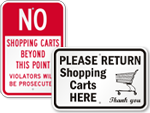 Shopping Cart Signs