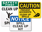 Spill Clean Up Signs