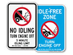 State No Idling Signs