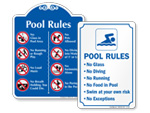 Pool Rules Signs