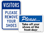 Please Remove Your Shoes Signs