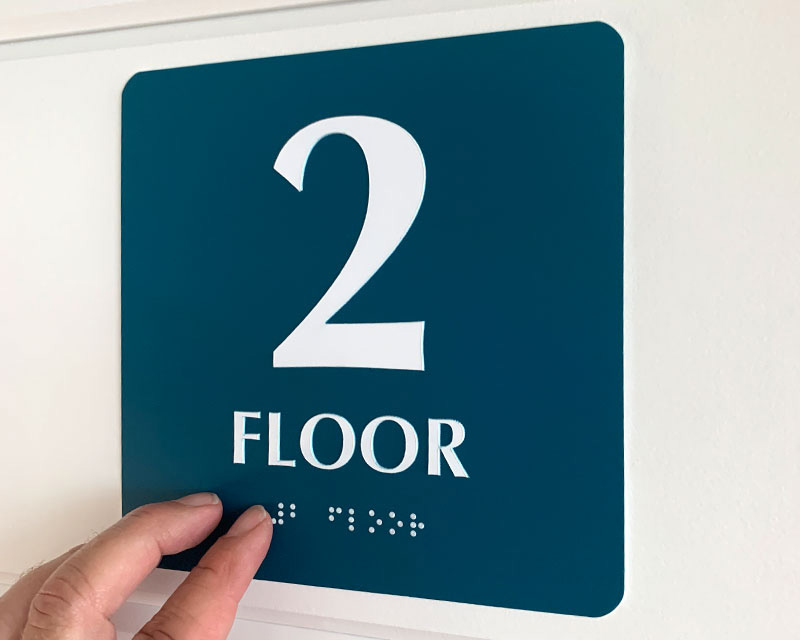 Floor Number Signs Braille, Engraved,Glow in dark Stair Signs