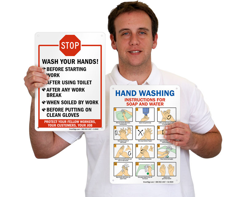 Hand Washing Instruction Signs