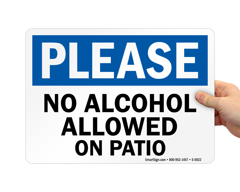 No Alcohol Allowed Beyond This Point Sign – Clear Alcoholic Beverages Business Rule Sign