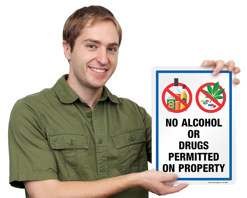 No Narcotics Kept On Premises Sign - 10x7 Inch Plastic Safety Sign For Business