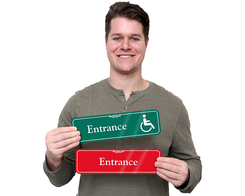 Entrance Door Signs & Labels Engraved Entrance Signs