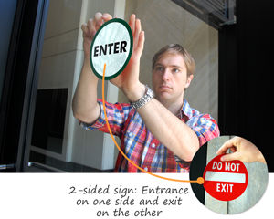 OSHA Sign - NOTICE Need Key Fob To Re-Enter This Door - Enter / Exit