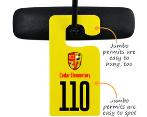 Big parking permit hang tags