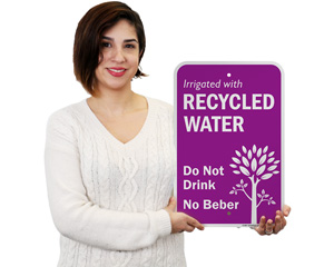 Bilingual Do Not Drink Water Sign